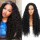 Длинные парики средней длины, Синтетические афро кудрявые парики для чернокожих женщин, косплей-вечевечерние, термостойкий синтетический парик