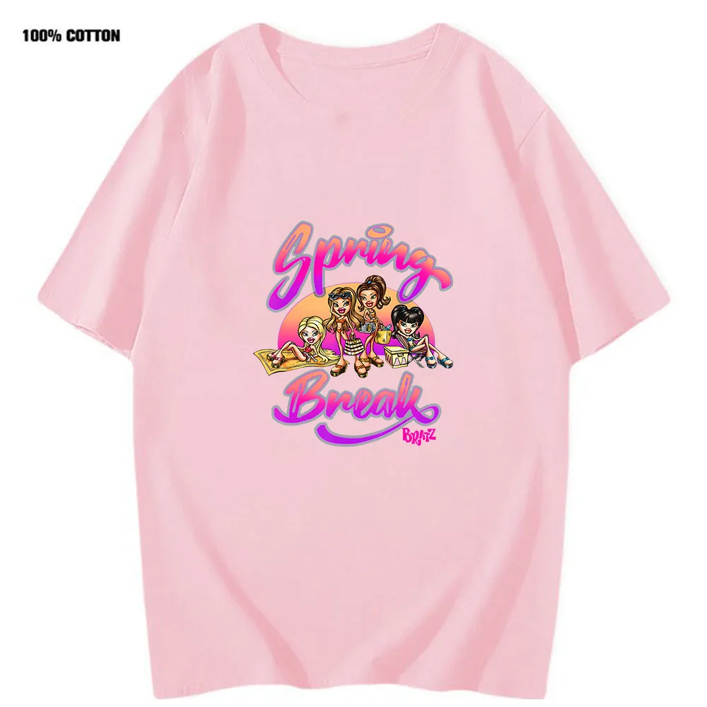 

Bratz Tshirt Women's Short Sleeve Top 100%cotton Tee Oversized Y2k Clothes Funny Men Clothing Fashion T-Shirts Female Streetwear