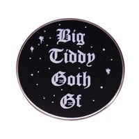 gothic style girlfriend in white retro letters television brooches badge for bag lapel pin buckle jewelry gift for friends