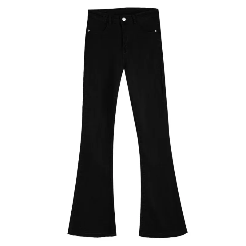 Flare Jeans Low Waist Y2K  Aesthetic Retro 2022 Black straight Denim Pant Streetwear Fashion Sweatpants Trousers