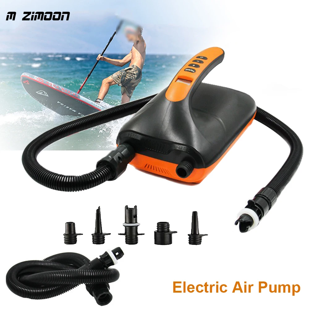 

Электрический воздушный насос для SUP-лодки, 12 В, 20 фунтов на кв. дюйм, надувной насос с 6 насадками, помпа высокого давления, уличная лопатка, водные виды спорта