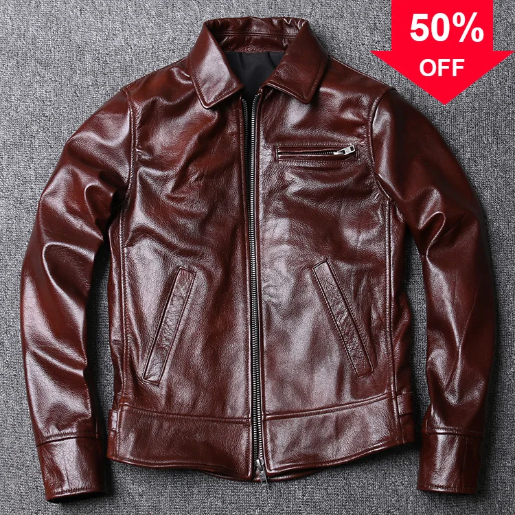 

Aoottii Genuine Leather Jacket Man Real Cowhide Coat Short Biker Jacket for Men Style Plus Size 9xl Spring 2022 Hommes Veste