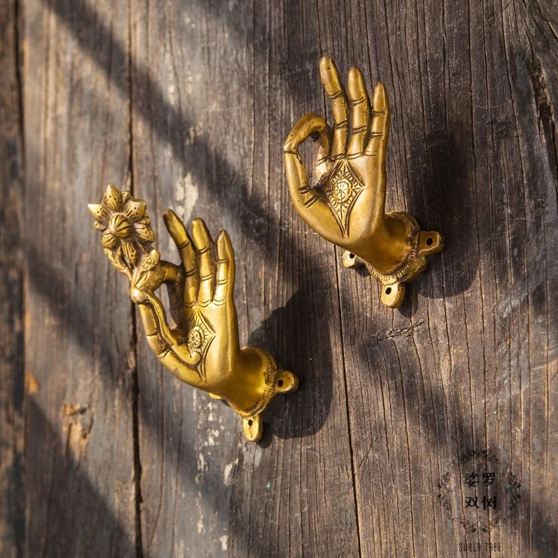 

Chinese style Ming-mounted bergamot pure copper handmade door handle