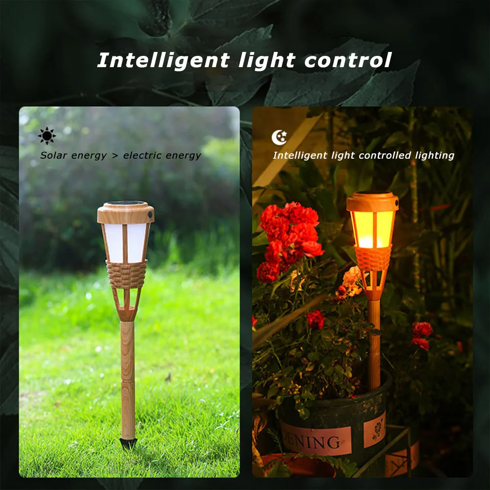 Бамбуковый светодиодный светильник ручной работы на солнечной батарее