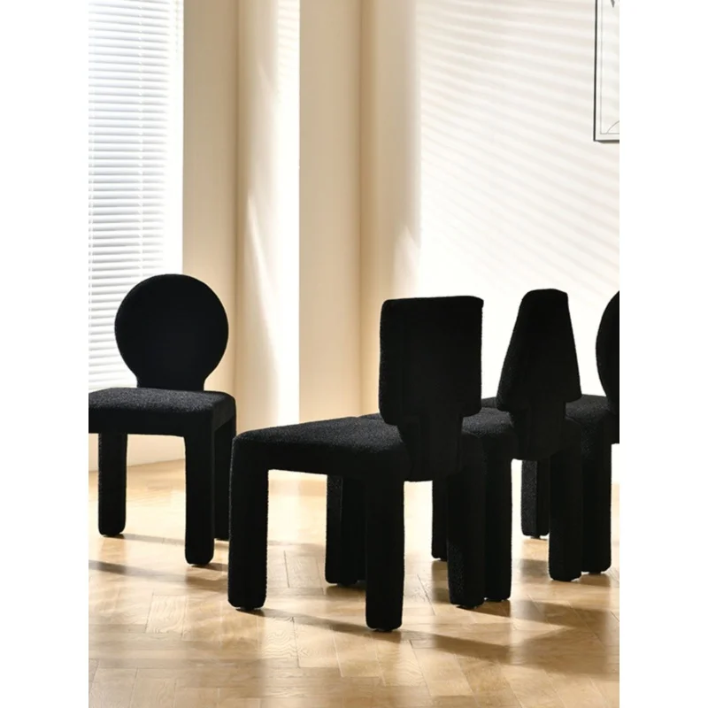Креативный обеденный стул в скандинавском стиле красный и черный современный