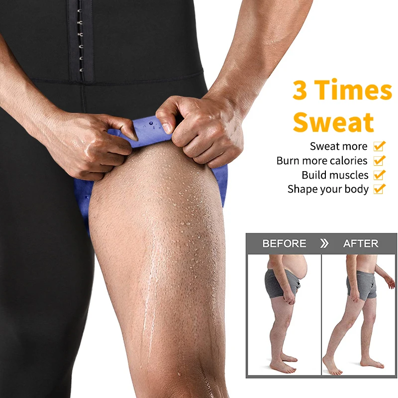 Sauna Sweat Body Shaper Short Pants for Mens Hot Sauna High Waist Long Tight Pants Polymer Weight Loss Workout Leggings Pants