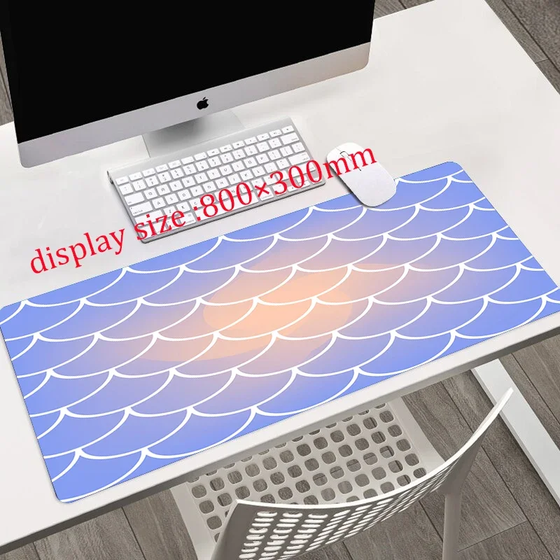 Постепенная рыбья чешуя HD Art Printing XXL Коврик для мыши Компьютерный замок Край
