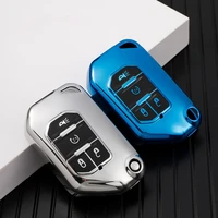 tpu car key case cover for jeep 2018 2019 wrangler jl jlu flip remote keyless covers case bag protect shell ring accessories