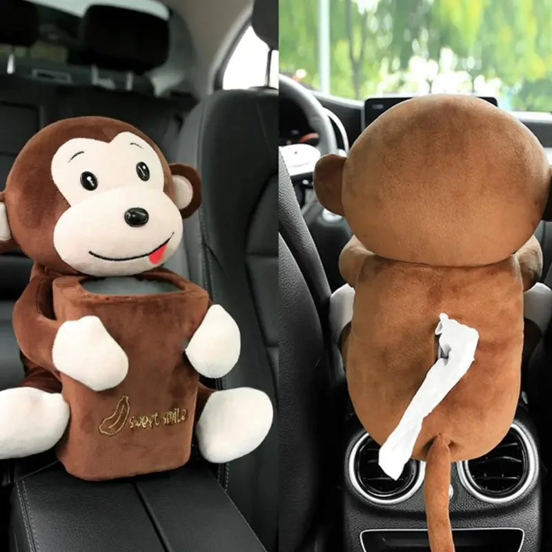 2 в 1 автомобильная коробка для салфеток с милым мультяшным рисунком