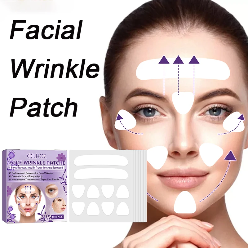 

100Pcs Face Wrinkle Patch Face Lift Prevent Sagging Skin Eliminate Nasolabial Lines Anti-wrinkle Cheek Stickers Skin Care Tool