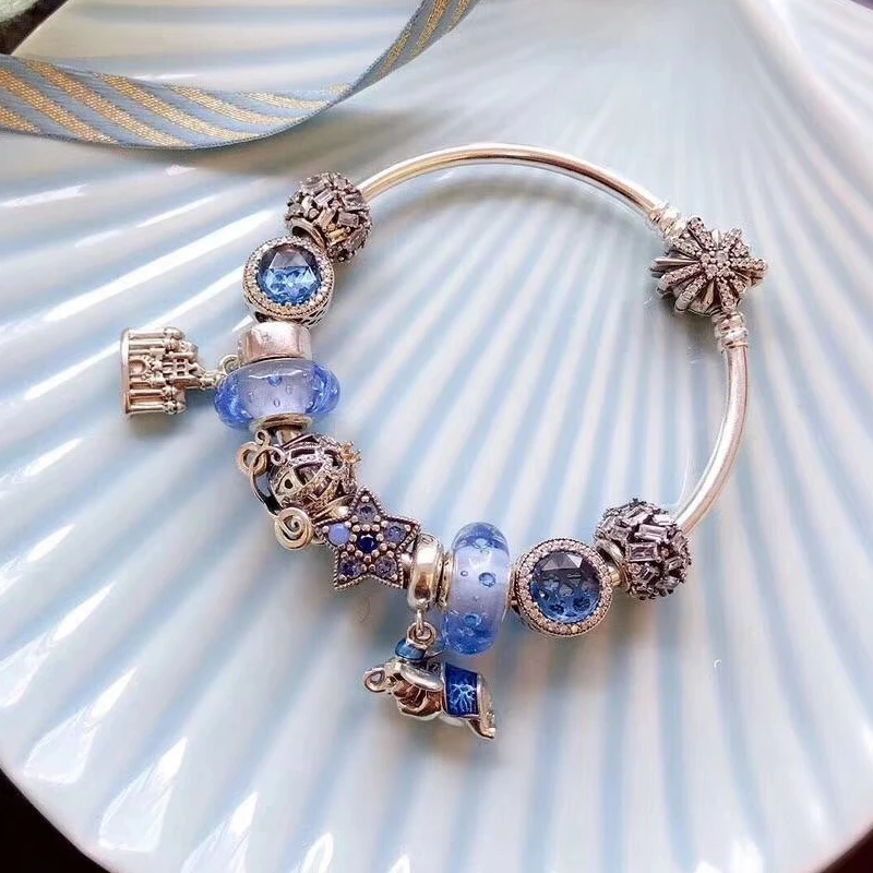 

High Quality 100%925 Sterling Silver Star Castle Dumbo Bracelet Fashion Elegant Ornaments Wholesale Manufacturers