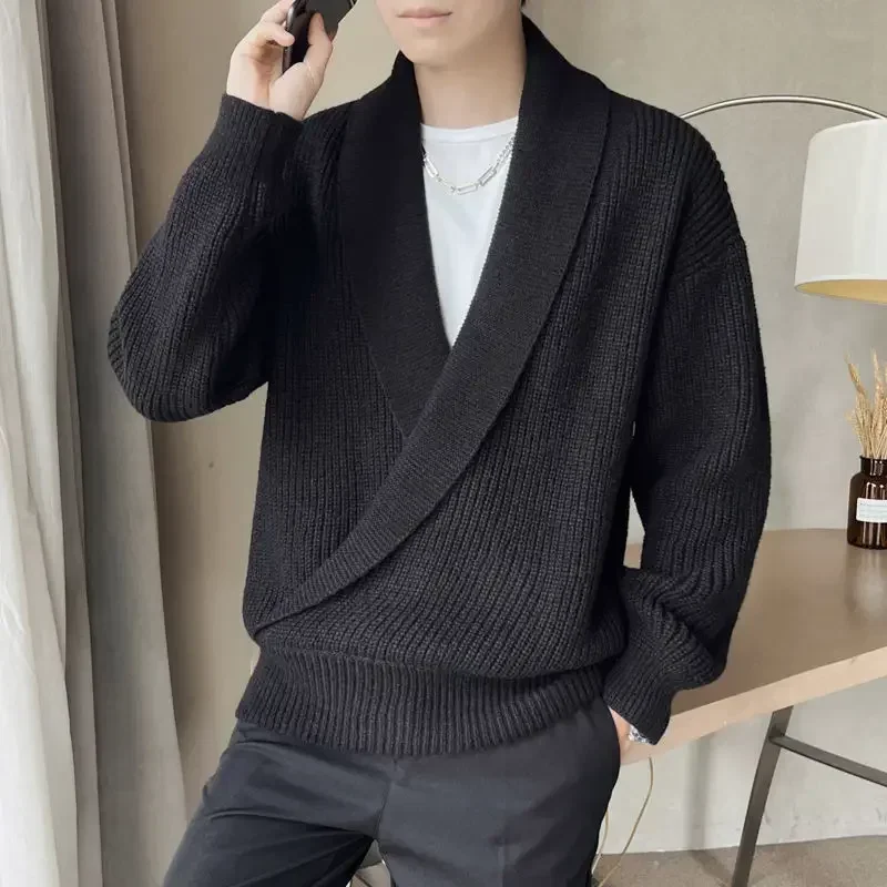 Новый толстый свитер для мужчин пальто в корейском стиле дизайнерский свитшот Y2k