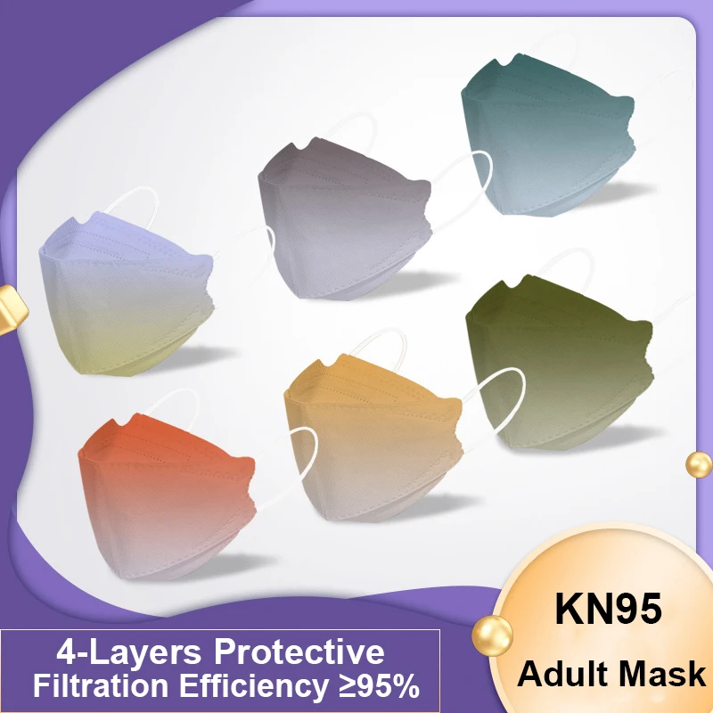 

Adult KN95 Fish Mouth Mask Japanese Gradient Print Willow Leaf Face Masque 4-layer Filter FFP2 Approved Disposable Mascarillas