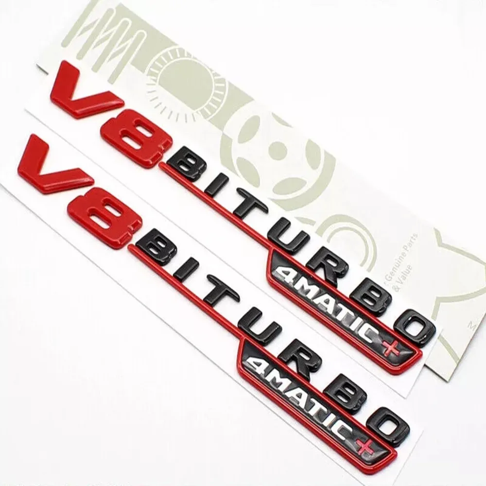 V8 BITURBO 4MATIC эмблема крыла красный черный значок для C63 E63 S63 |