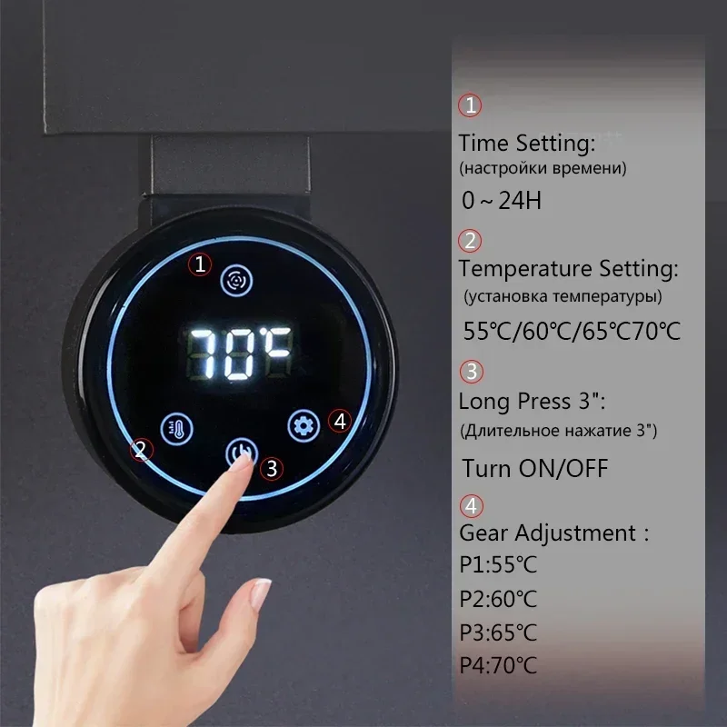 Настенный держатель для полотенец черный/белый/серый цвет