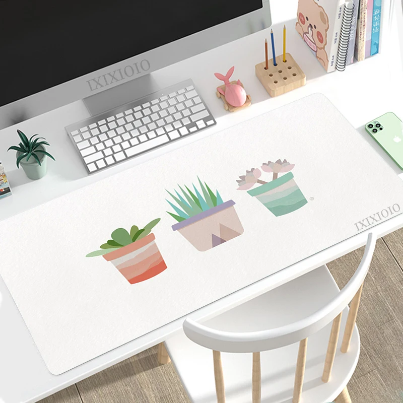 

Mouse Pad Gaming Simple Green Plants XL Home Large HD Custom Mousepad XXL Desk Mats Soft Carpet Non-Slip Computer Mice Pad