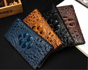 Мужской бумажник из Горячая Распродажа натуральной кожи, с узором под крокодиловую кожу, многофункциональный клатч, кошелек для монет, 1201 #