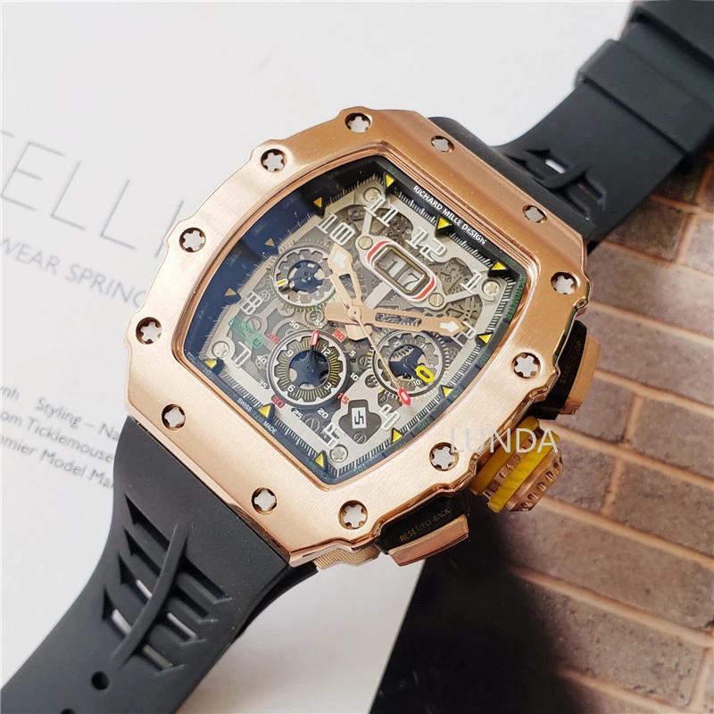 

High quality AAA RM-watch DESIGN high quality stainless steel Automatic mechanical Movement Watches Men Wristwatch