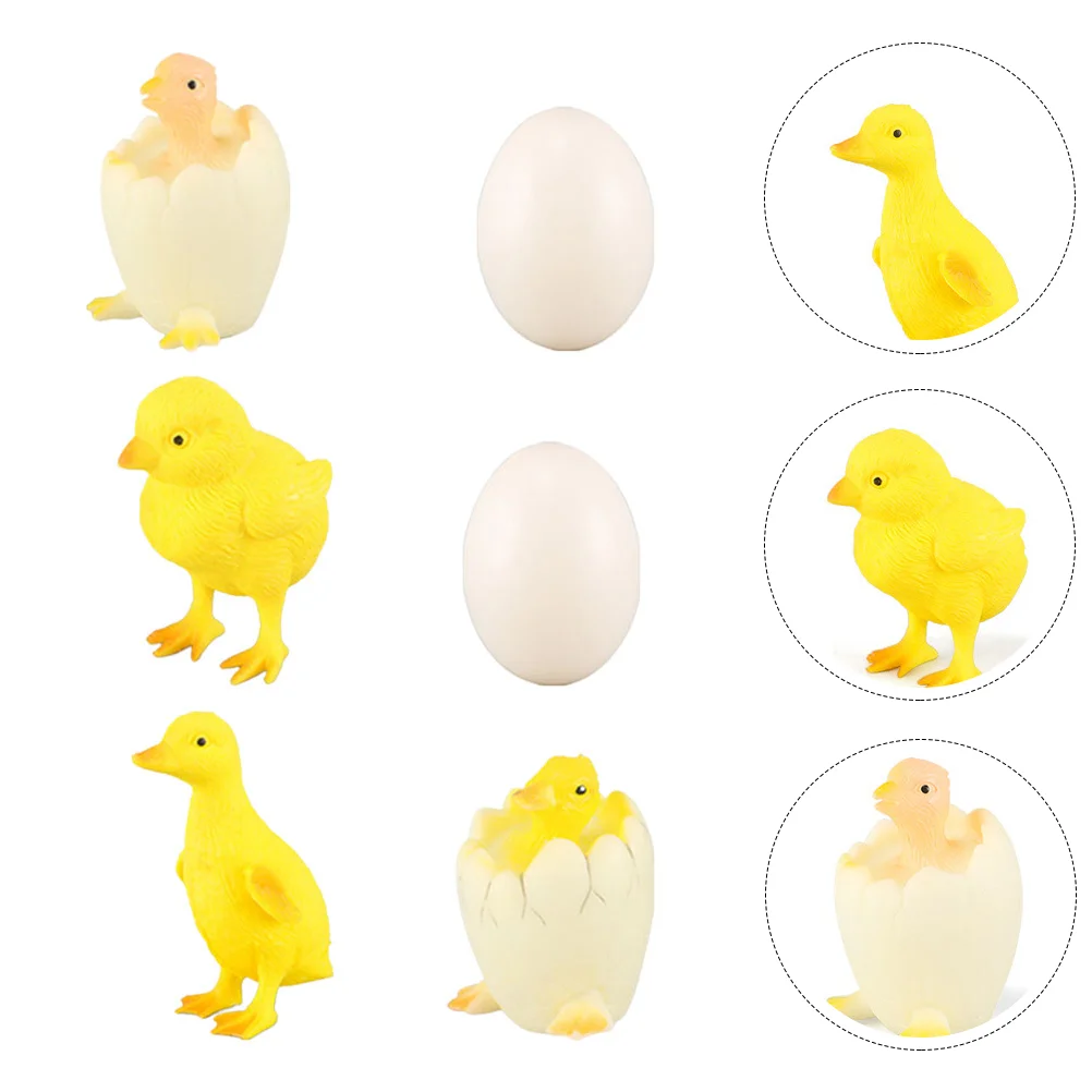 

6pcs Chicks Ducks Growth Life Cycle Models Kids Early Learning Cognitive Toys
