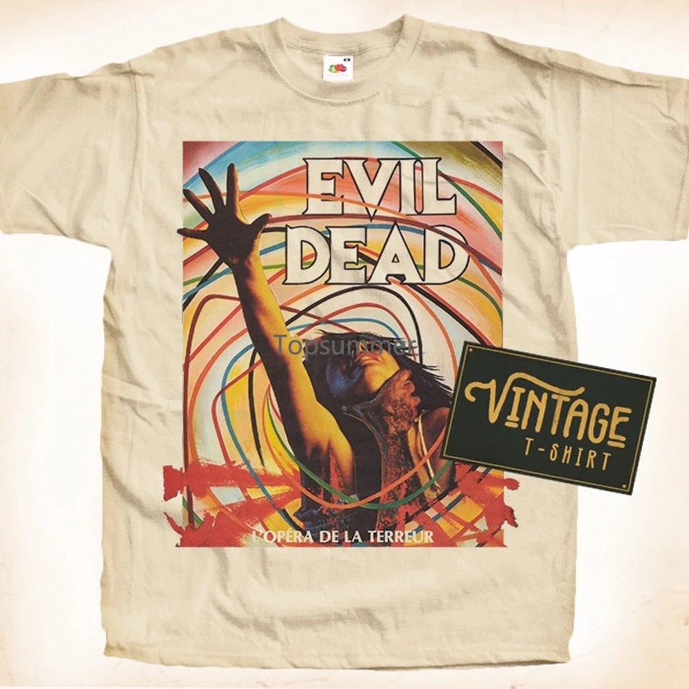 

Vintage T Shirt Evil Dead V1 Natural Color Men Women Digital Print