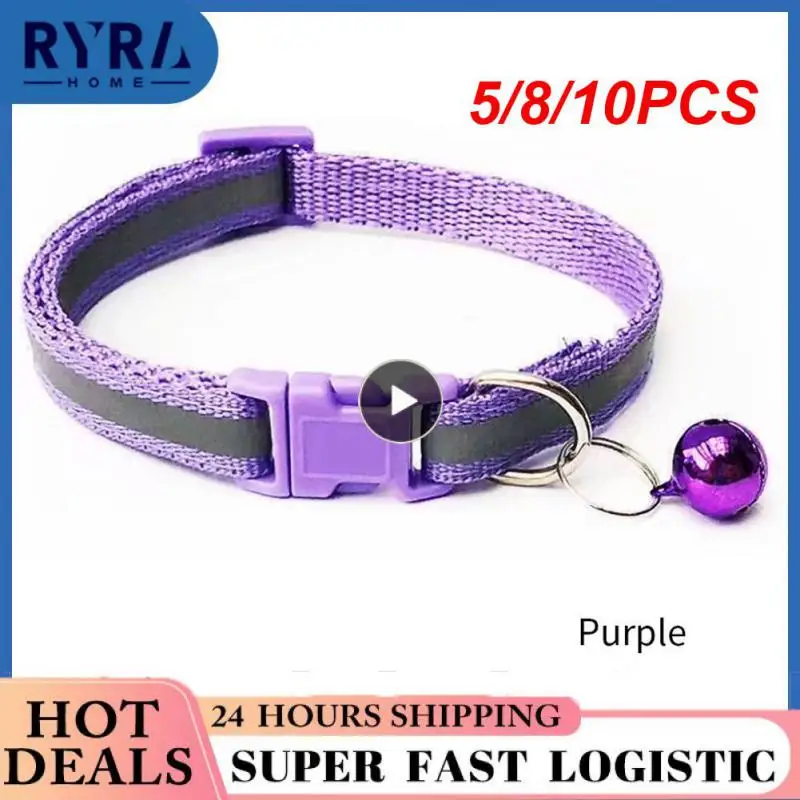 

Nylon Pet Collar For Cat Dog Reflective Collar Anti-Lost Colorful Pet Supplies Adjustable Cat Collar Cat Necklace Pet Products