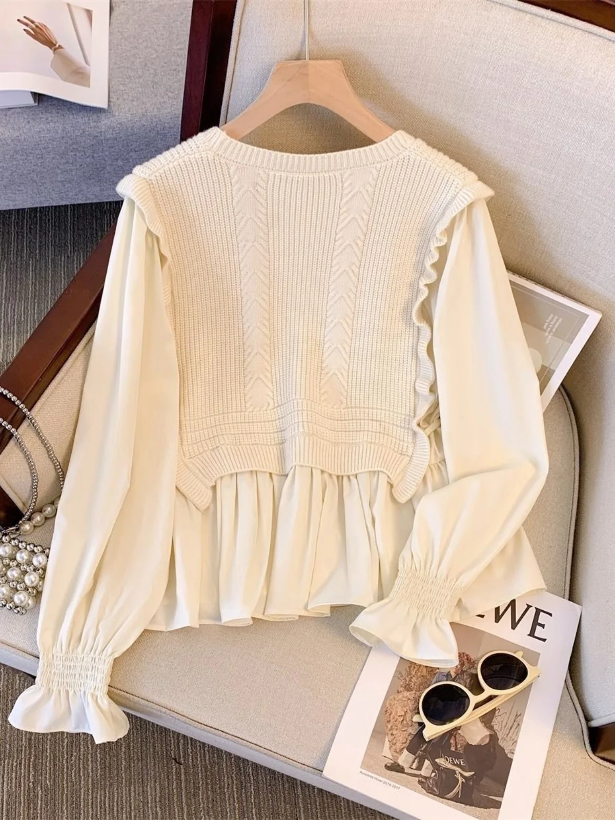 Бренд Clearance Counter Cut the Tag off Женская одежда Искусственная лоскутная вязка из двух