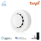 Датчик дыма Tuya с Wi-Fi, система безопасности для умного дома, детектор огня, дыма, звука и светильник, дистанционное управление