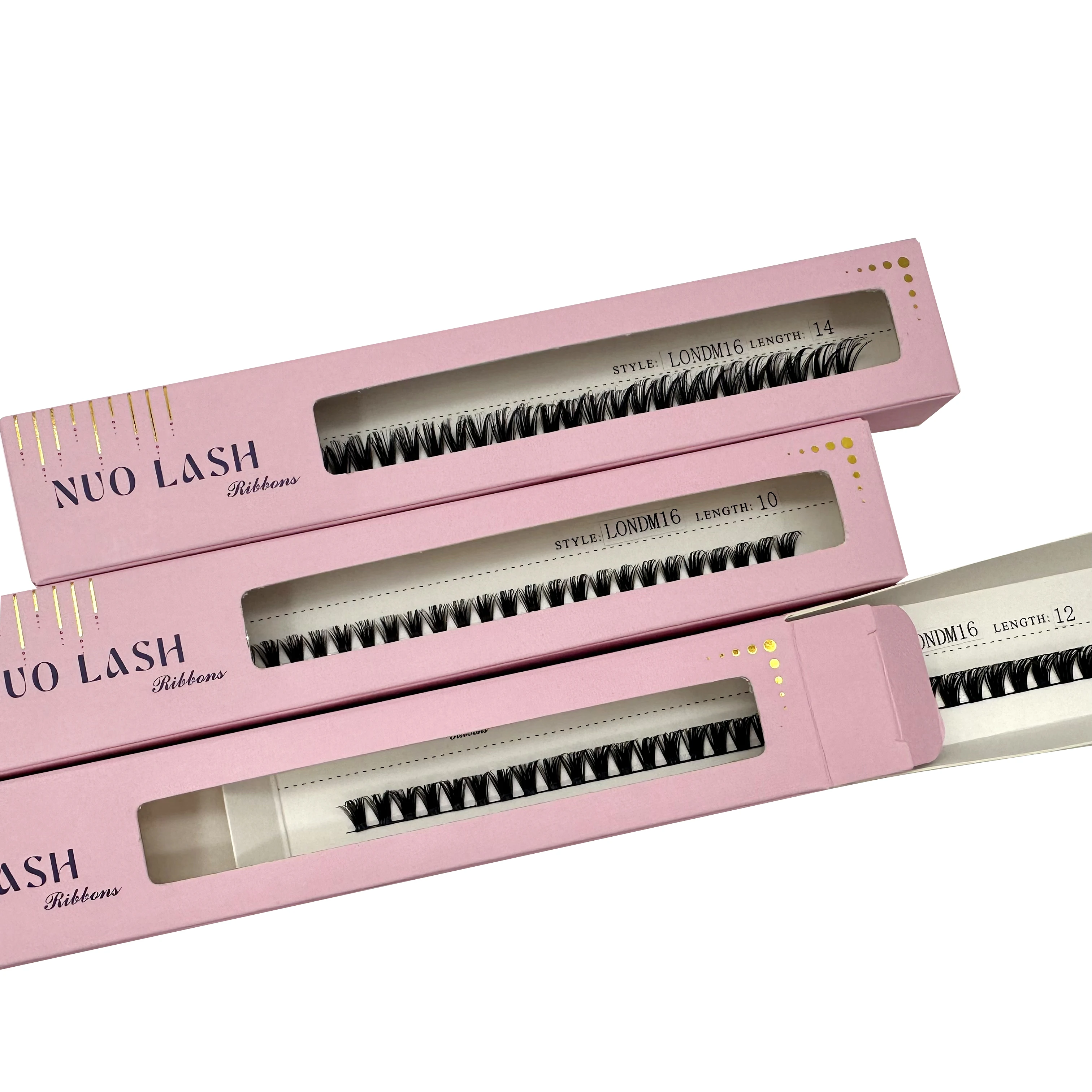 Кластерные ресницы черные 1 см-1.5 см