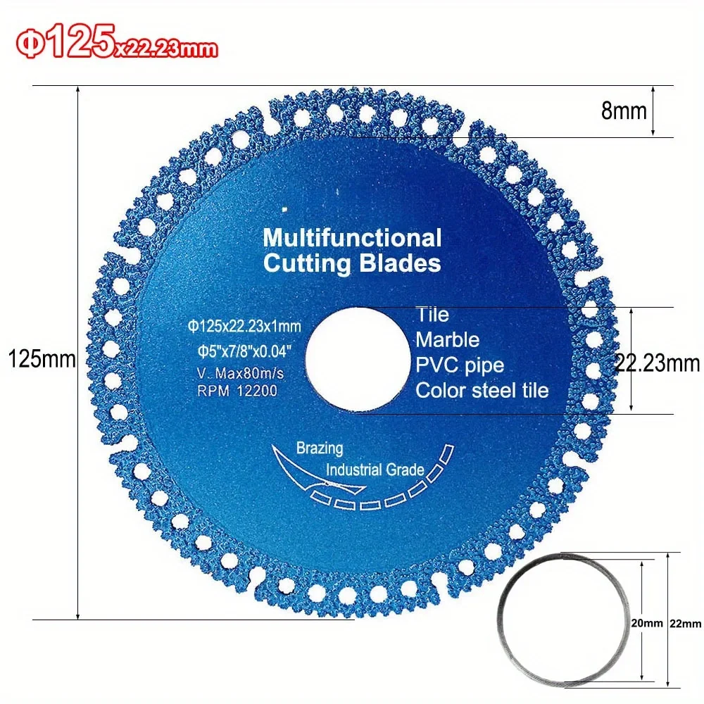 

Ультратонкое многофункциональное режущее полотно 110/125 мм для керамической плитки и стекла, угловая шлифовальная машина