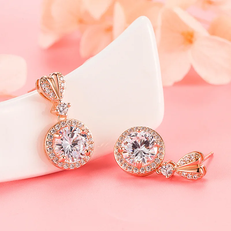 

DIWENFU 14K Rose Gold Diamond Earring for Females Aretes De Mujer Geometric Natural Stone Earrings Gemstone Jewellry Orecchini