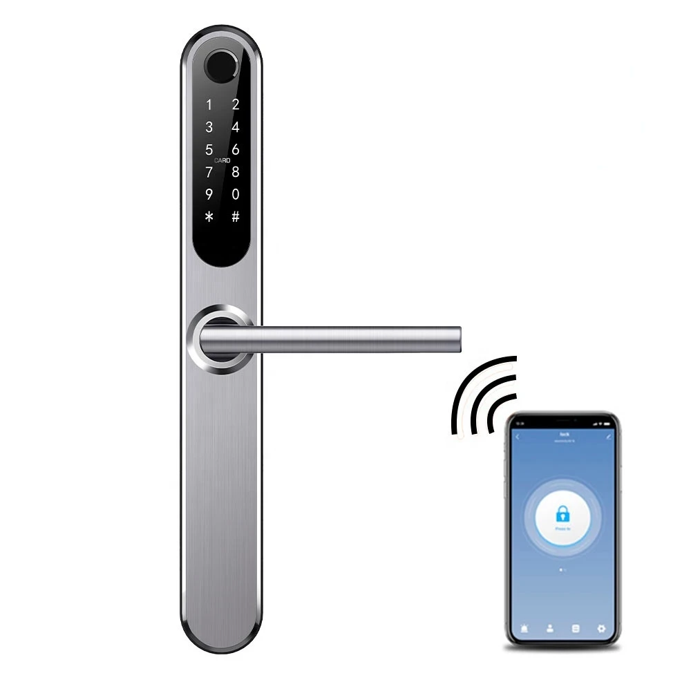 

Newest Slim European American Stand Mortise Smart Fingerprint Door Lock with WiFi APP