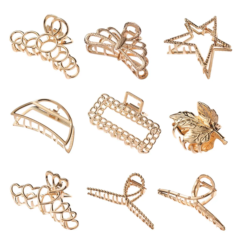 

Fashion Hair Accessories Geometric Hairgrip Hollow Out Headwear Crab Hair Clip Barrettes Metal Hair Claws