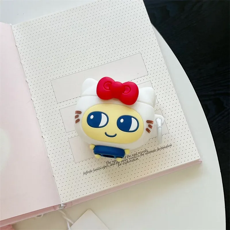 Фото 3D-чехол для наушников в стиле милого японского мультфильма Tamagotchi для Airpods 4, 2, 3, 1, Pro 3, 2, защитный мягкий чехол для беспроводных Bluetooth-наушников №1