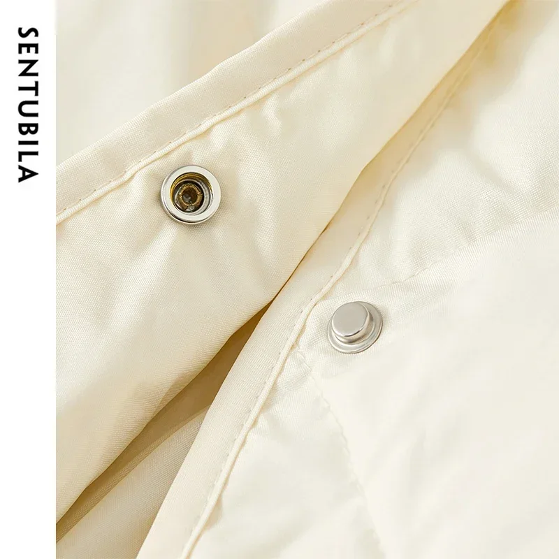 SENTUBILA простая свободная куртка-парка женская зимняя теплая куртка 2024 однотонное