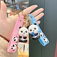 creative cute panda keychain simple fashion cartoon kawaii animal key female couple bag car pendant key ring accessories gift