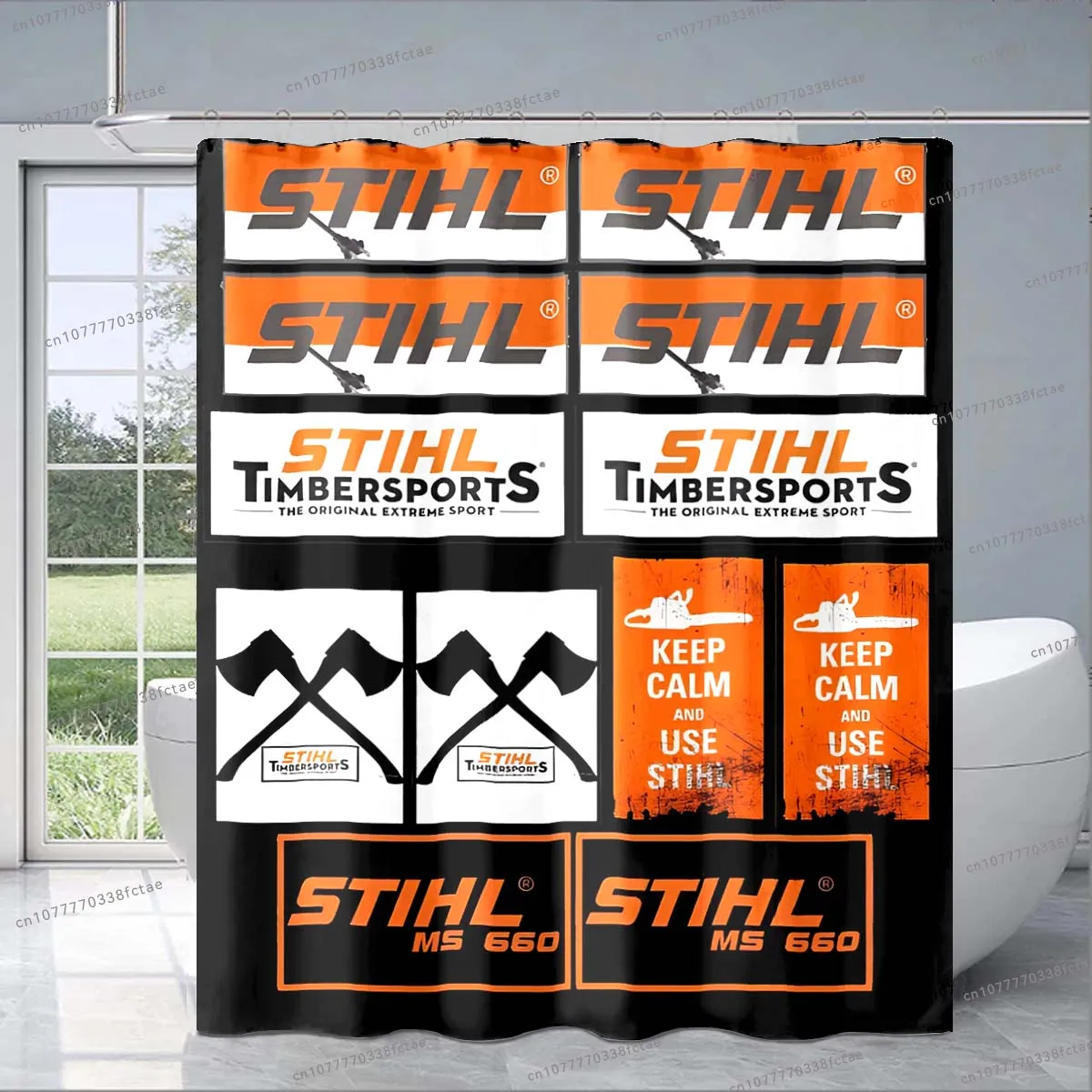 Штора для душа STIHL с логотипом пила резки цепи душевая занавеска узором украшение