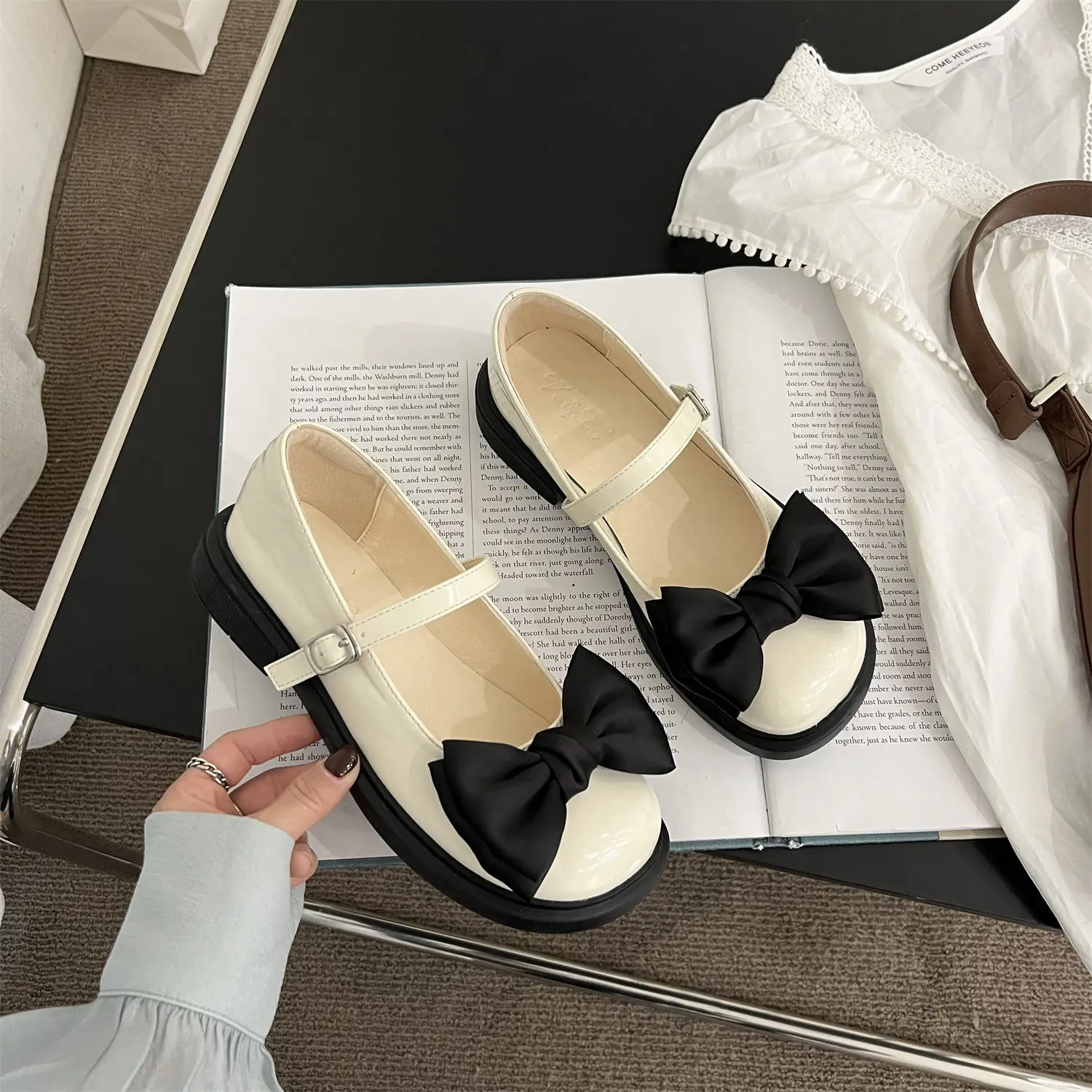 

Vintage Lolita Shoes 2022 Japanese Style Mary Janes Zapatillas Mujer Fashion Autumn Kawaii Bow Tie Basic Sleek Ladies Footwear