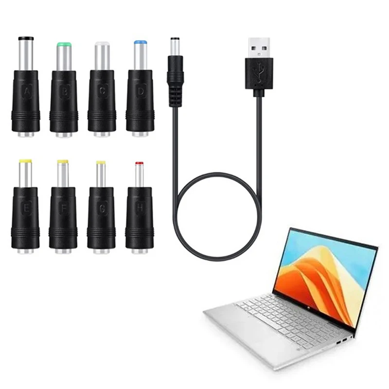 

8 в 1, зарядный шнур с USB на DC 5,5*2,1 мм
