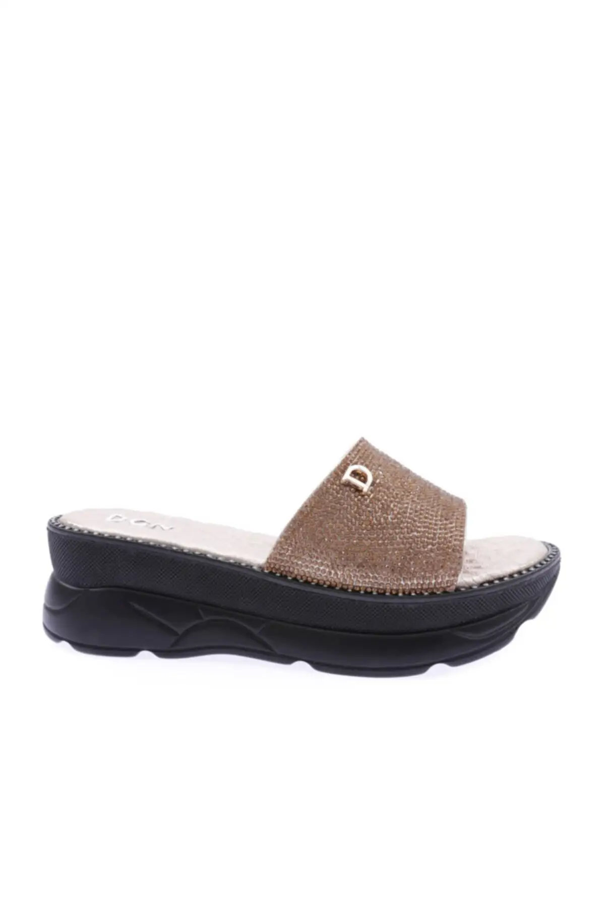 

730 women Silver stone thick sole slippers