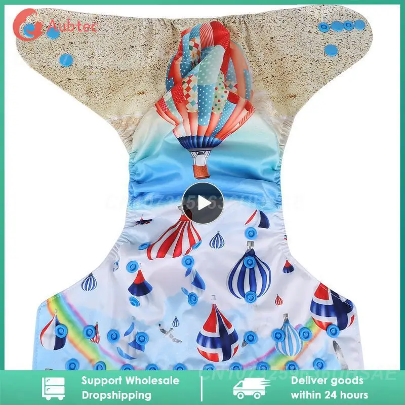 

Pocket Diaper Eco-Friendly Leak-proof Diapers Baby Cloth Diapers Breathable Leak-proof Cartoon Cloth Diapers Nappy Fit 3-15kg