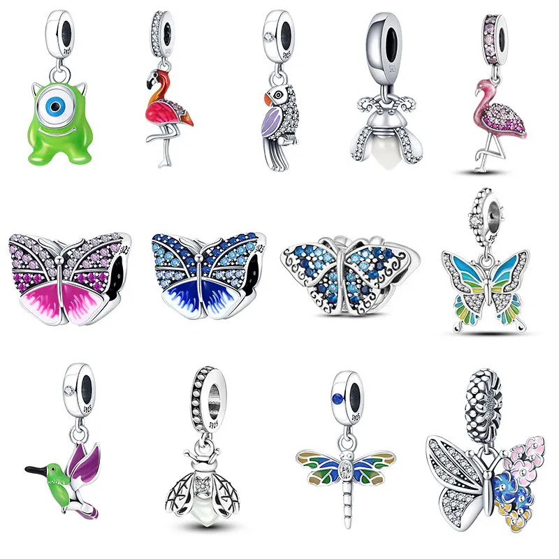 Горячая Распродажа подвески-бусины со сверкающими бабочками сердцами монстрами