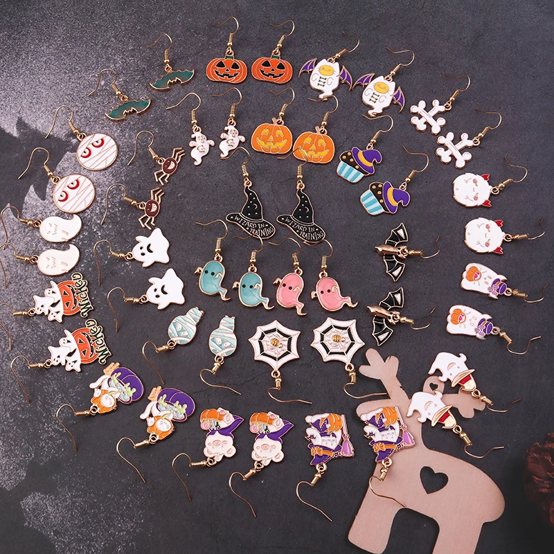 Серьги на Хэллоуин Лесли звёздный шар призрак тыква висячие серьги для женщин