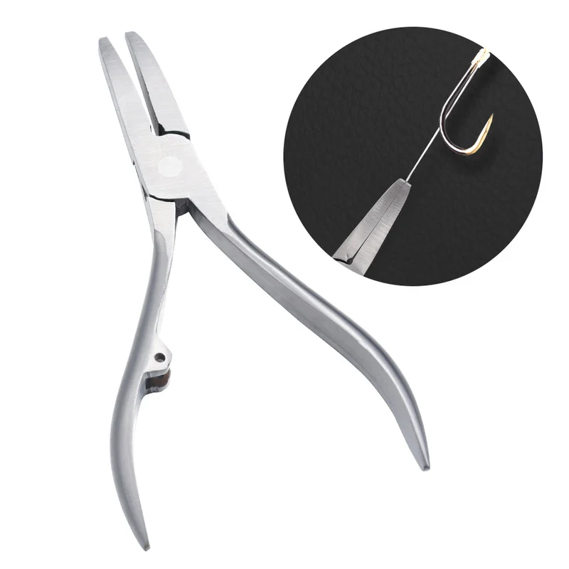 

Fishing Flat Mouth Hook Split Ring Plier Binding Plier Stainless Steel Tackle Split Ring Pliers Saltwater Resistant Fishing Tool