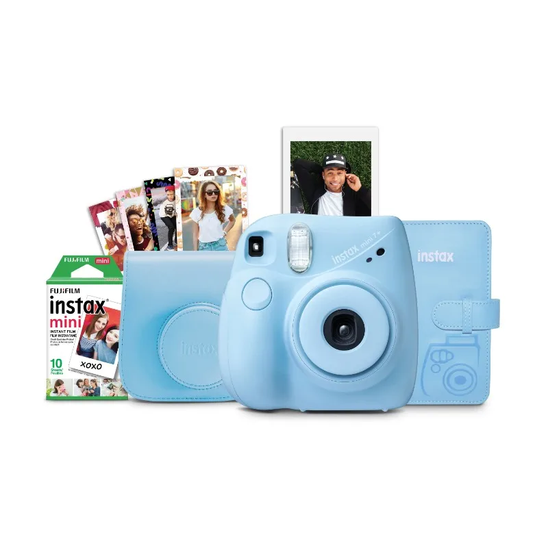 

Fujifilm INSTAX Mini 7 + Bundle (10-Pack film, альбом, фотография, наклейки), цвет голубой