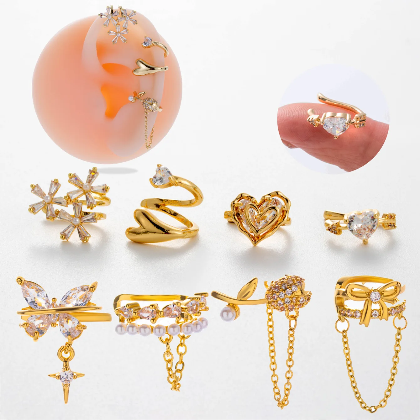 1 шт. поддельные ювелирные изделия для пирсинга женщин 2024 трендовые серьги хряща