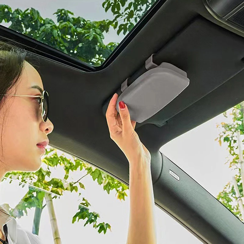

Universal Car Glasses Case Sunglasses Case Car Interior Accessories Sun Visor Storage Non-destructive Installation