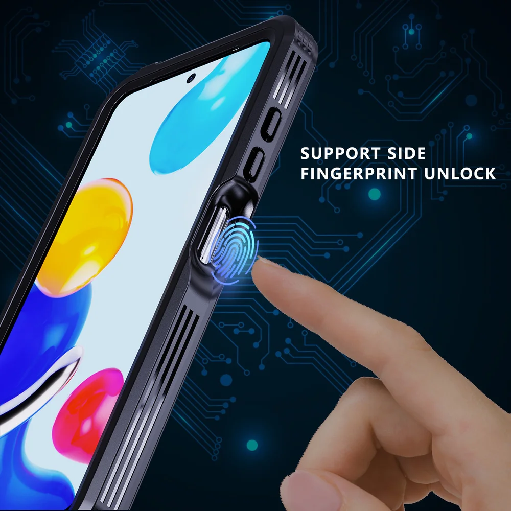 HUIKAI IP68 Shellbox Waterproof Case For Xiaomi Redmi Note 11 11S Pro Metal Aluminum Swimming Phone Luxury Cover Funda