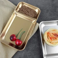 2 grids stainless steel french fries platter snack plate sauce storage plates bbq fried chicken container restaurant tableware