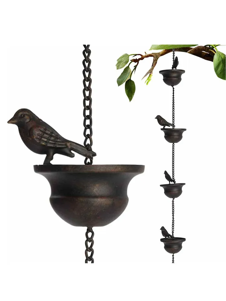 Металлическая дренажная цепочка декоративное украшение в виде птицы дождевая