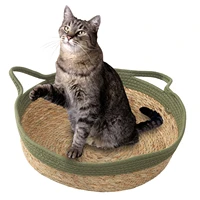 wicker cat bed summer sleeping mat for dogs cats cool pad hand woven cat bed with handles for small medium pets puppy kitten